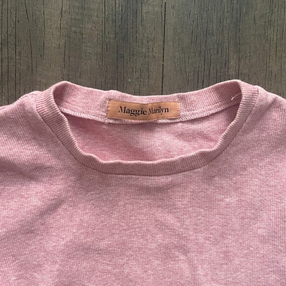 Maggie Marilyn Bell Flare Mock Neck Sweater Pink 2 - Picture 7 of 9